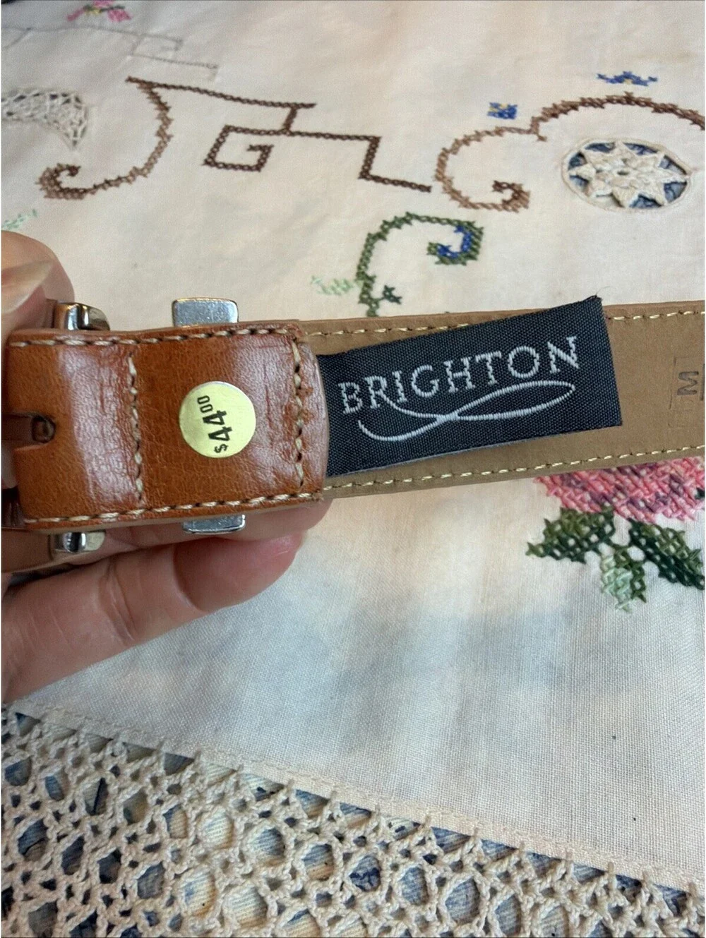 Brighton Tan Leather “I Love Golf” Belt Medium USA Made
